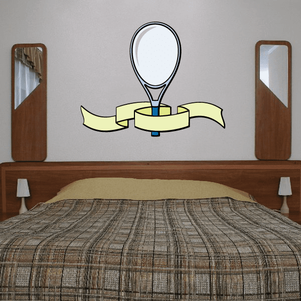 Tennis ball and racket wall decal vinyl sticker