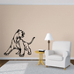 Cougar wall decal showing a standing roaring cougar in black outline