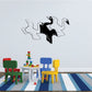 Swans decal with black-and-white tessellated bird shapes on a wall