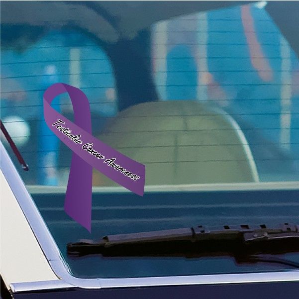 Image of Testicular Cancer Awareness Ribbon Vinyl Sticker