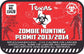 Texas zombie hunting permit sticker with red biohazard emblem, Zombie Hunting Permit 2013/2014
