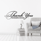 Wall decal with script “Thank You” and “FOR SHARING OUR DAY” text