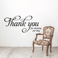 Wall decal: cursive 'Thank you for sharing our day' with ornate chair illustration