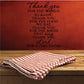 Wall decal with thank-you quote text: "Thank you for the world" and "so sweet"