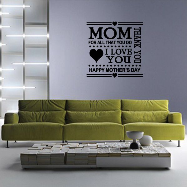 Image of Thank You Mom Typography Decal