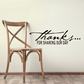 Wall decal with script Thanks... and FOR SHARING OUR DAY text