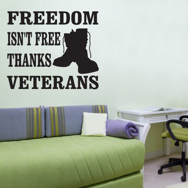 Image of Thanks Veterans Boots Decal