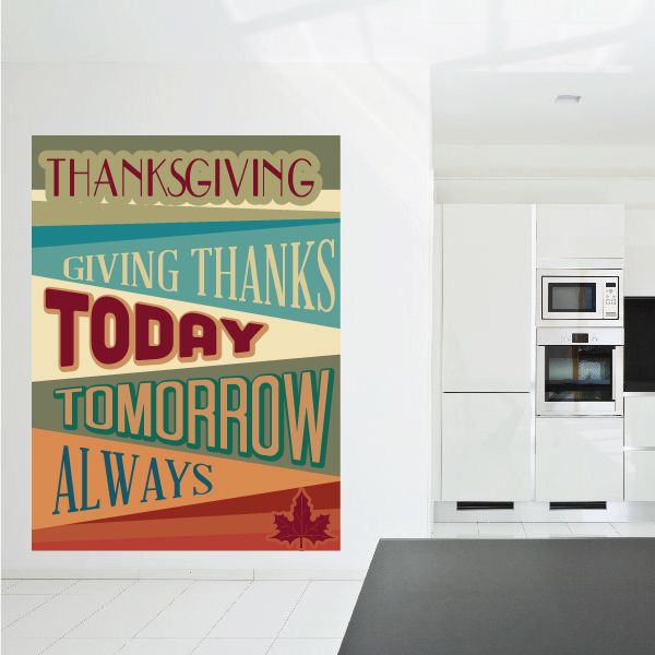 Image of Thanksgiving Giving Thanks Today Tomorrow Always Sticker