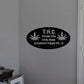 Black oval THC Tokin herb constantly decal with leaf icons
