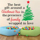 Christmas tree gift quote wall decal with red star and multicolor text
