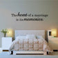 Marriage quote wall decal: 'The heart of a marriage is its memories.'