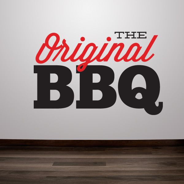 BBQ printed decal with red script "The Original" and bold black "BBQ" text.