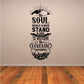 Inspirational black typographic wall decal with circular floral design and text quote