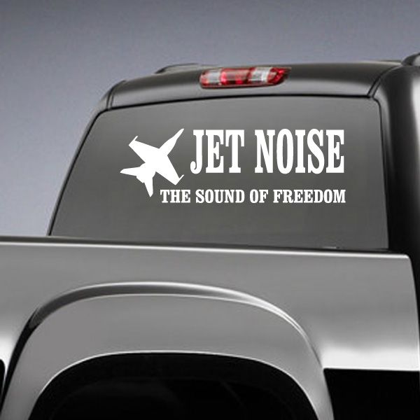 Jet Noise vehicle decal with airplane icon and text 'THE SOUND OF FREEDOM'