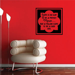 Square Mothers Day quote wall decal with black frame and red speech bubble text