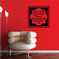 Square Mothers Day quote wall decal with black frame and red speech bubble text