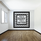 Black and white wall quote decal with zigzag border and 'There's No Buddy Like a Brother' text