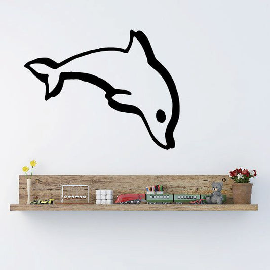 Image of Thick Stroke Dolphin Decal