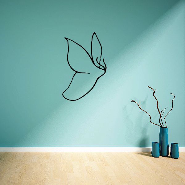 Image of Thin Lined Flying Butterfly Decal