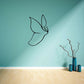 Thin lined flying butterfly decal, black outline