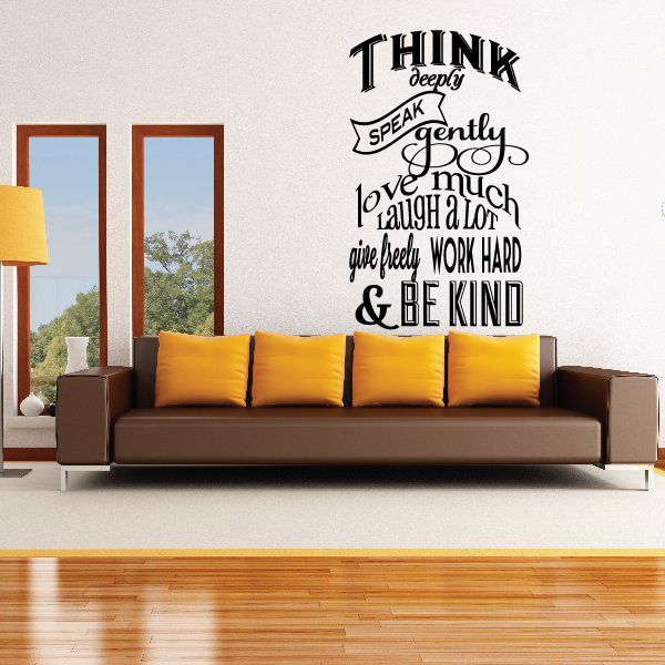 Image of Think Deeply Speak Gently love much laugh a lot Decal