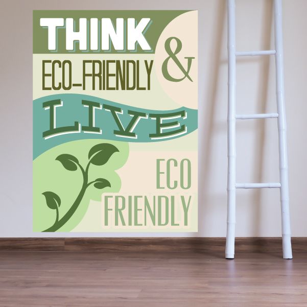 Image of Think Eco Friendly and live eco friendly Sticker