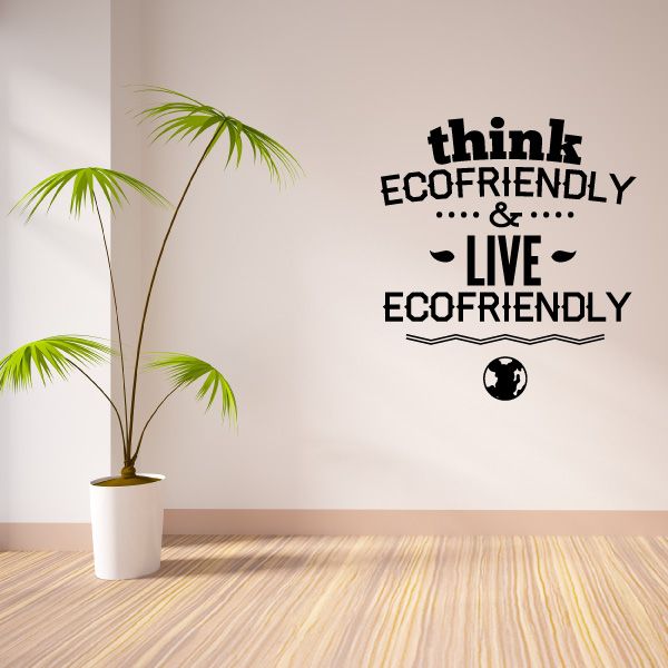 Image of Think Ecofriendly and Live Ecofriendly Wall Decal