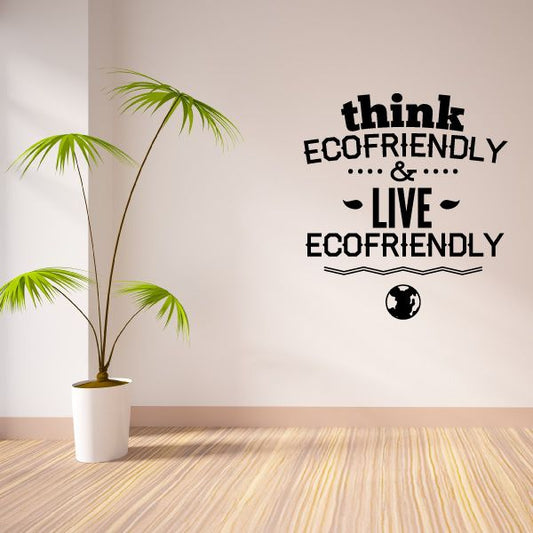 Image of Think Ecofriendly and Live Ecofriendly Wall Decal