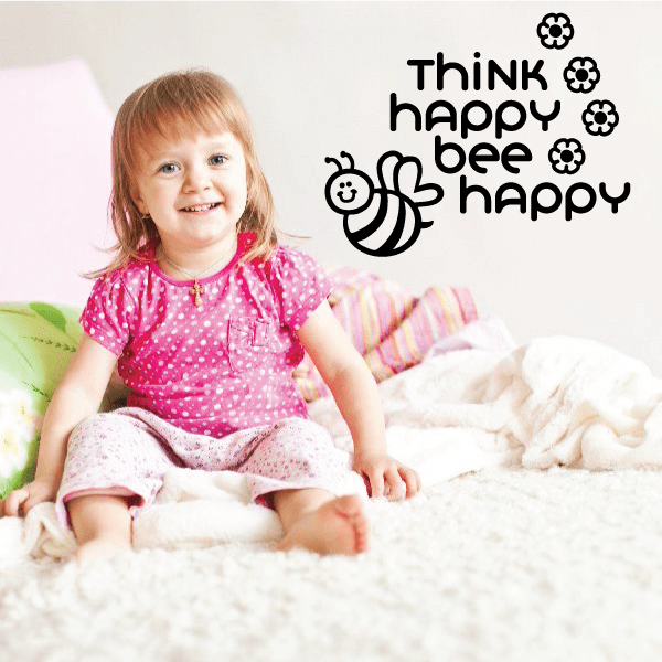 Image of Think Happy Bee Happy Decal