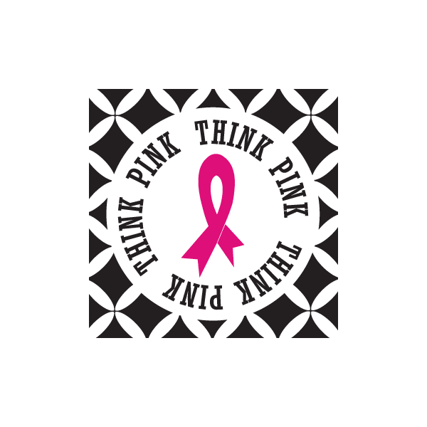 Think Pink Ribbon Patterned Printed Die Cut Decal