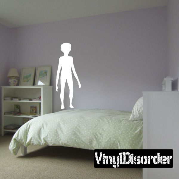 Wall decal of a white person silhouette
