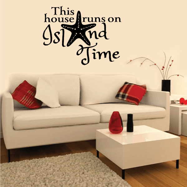 Image of This House Runs On Island Time Wall Decal