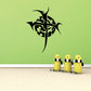 Black thorned cross wall decal with spiral center and ornate thorn details