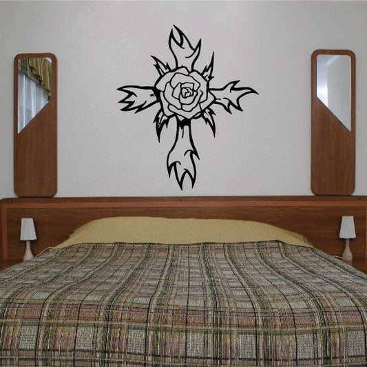 Image of Thorned Rose Cross Decal