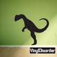 Black dinosaur silhouette wall decal with open frill and raised tail