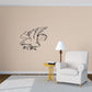 Black eagle wall decal with spread wings and sharp beak.