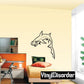 Hammerhead shark vinyl wall decal with open mouth and detailed outline