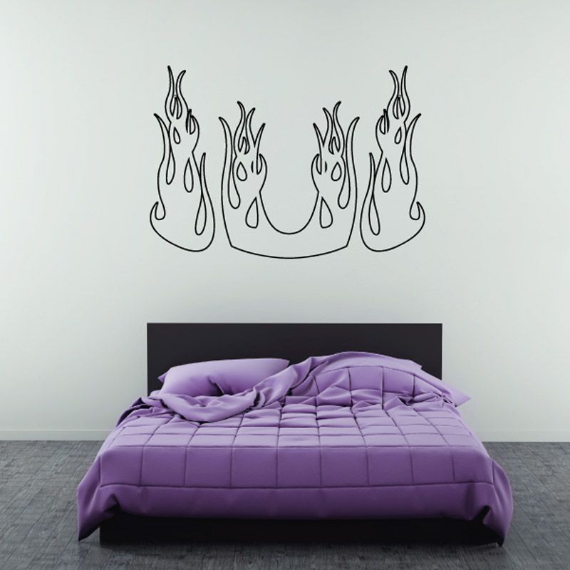 Image of Three 3 Ghost Flames Car Decal - Vinyl Decal - Wall Decal - CF076