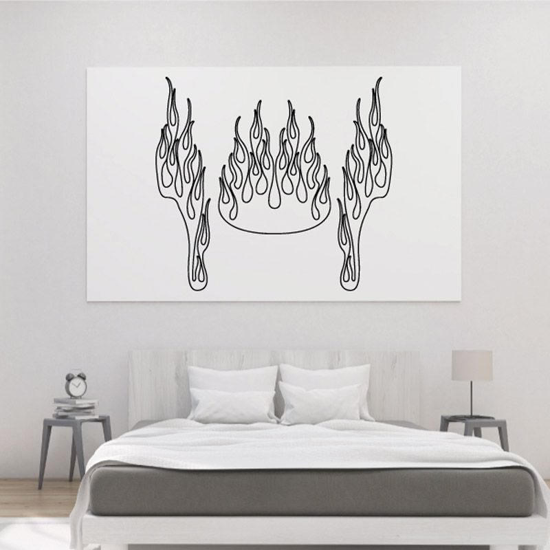 Image of Three 3 Ghost Flames Car Decal - Vinyl Decal - Wall Decal - CF080