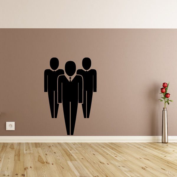 Image of Three Business Men Business Icon Wall Decal - Vinyl Decal - Car Decal - Id009