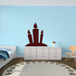 Halloween wall decal of three dark candles with flames, simple silhouette