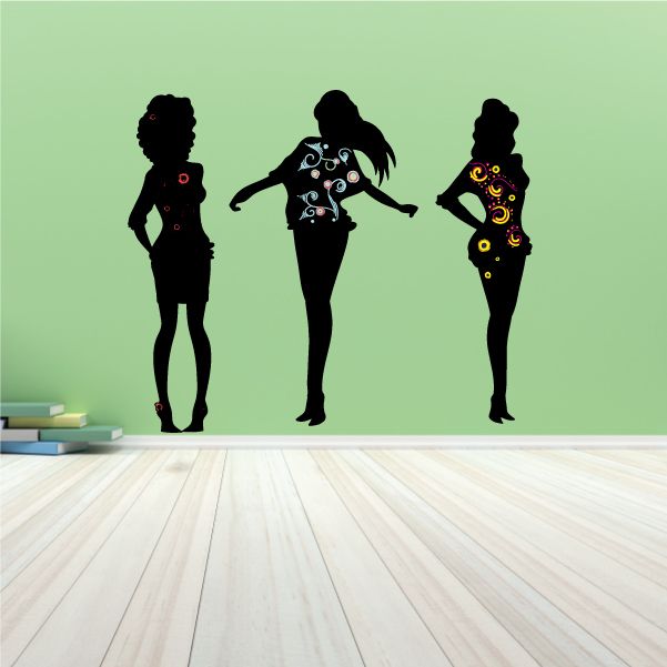 Image of Three Fashion Girls Sticker