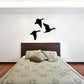 Three flying geese wall decal, black silhouette birds