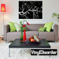 Three-panel cherry blossom branch vinyl wall decal, white flowers on dark background