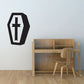 Black octagon coffin decal with white cross symbol