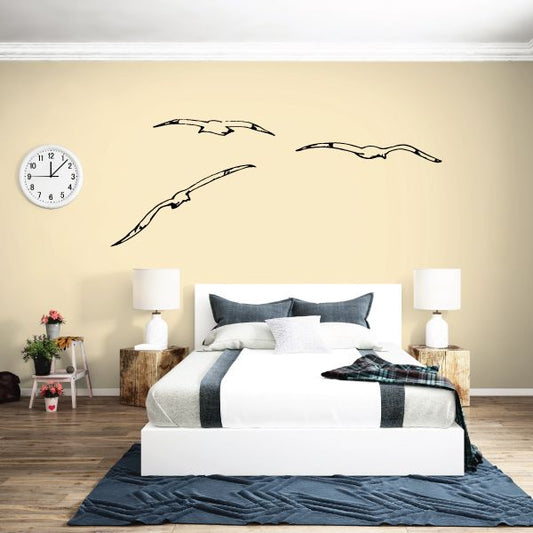 Image of Three Seagulls Flying Decal