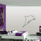 Dolphin outline decal sticker with thin black line art