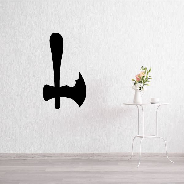 Black throwing axe wall decal silhouette
