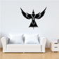 Black stylized thunder bird wall decal with wings spread