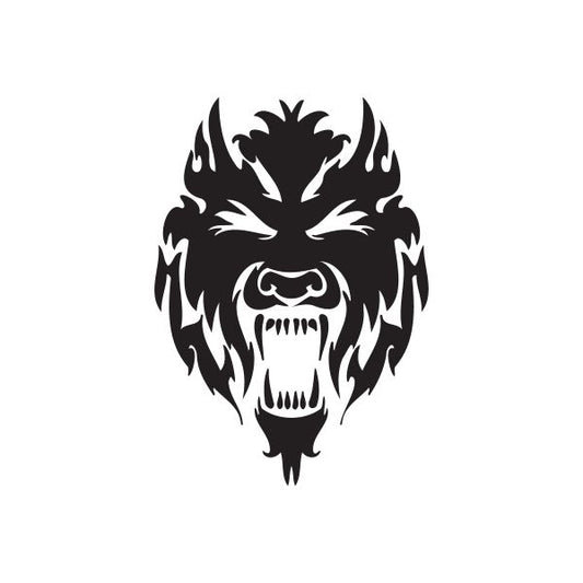 Image of Thundering Howling Wolf Head Decal